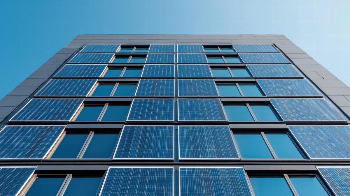 Geschäftsgebäude mit Solarfassade